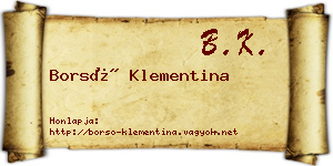 Borsó Klementina névjegykártya
